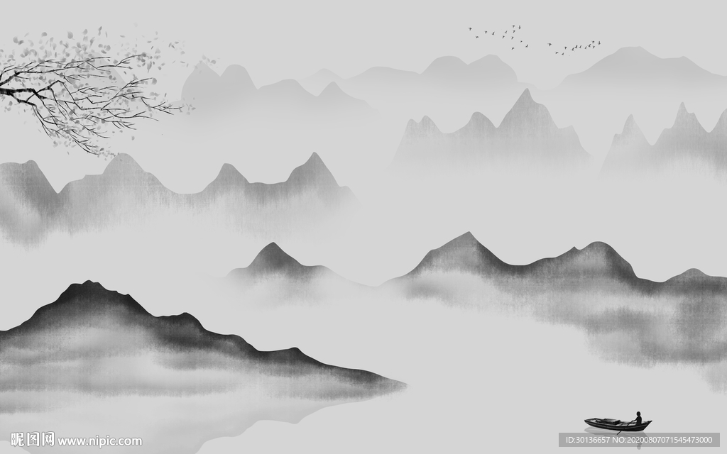 高温烧意境高端山水 TIF分层