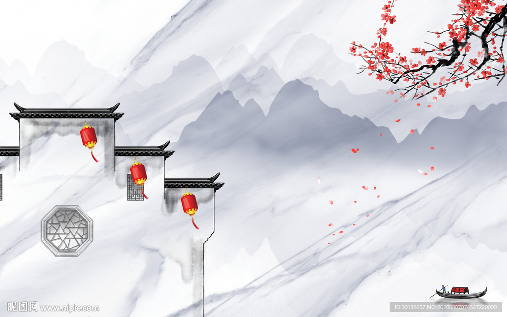 徽派意境高端山水 TIF分层