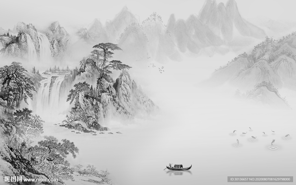 中式意境高端山水 TIF分层