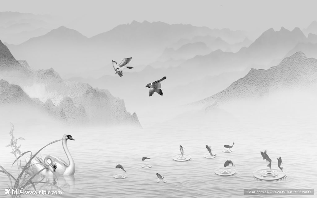 大气意境唯美山水 TIF分层