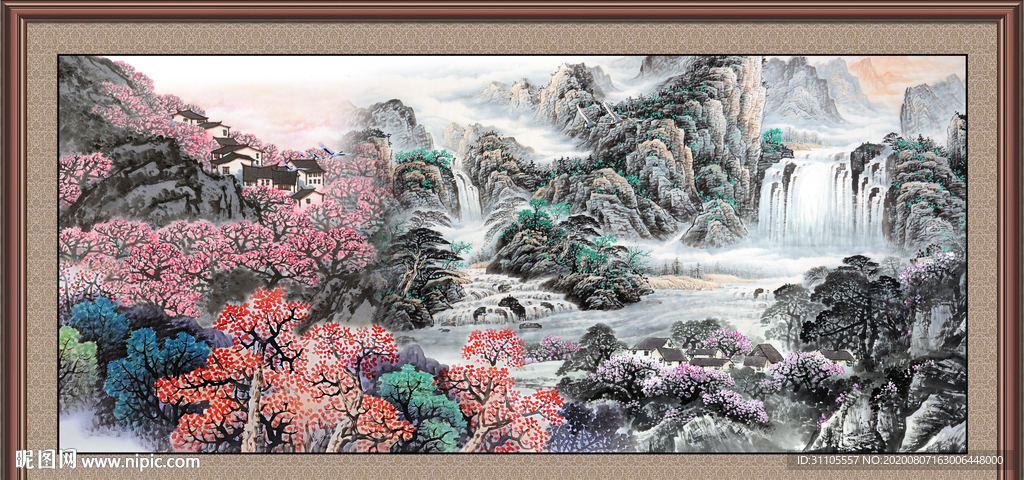 山水瀑布