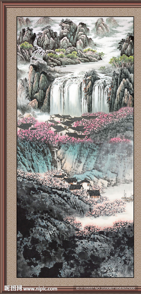 山水瀑布
