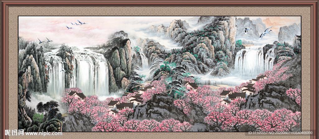 山水瀑布
