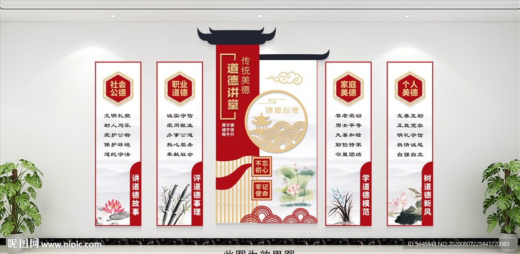 道德讲堂学校文化墙
