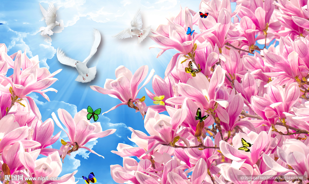 客厅玉兰电视背景墙