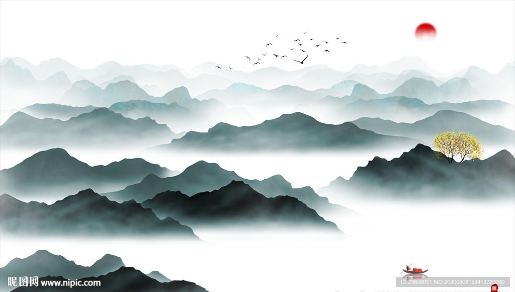 新中式山水画