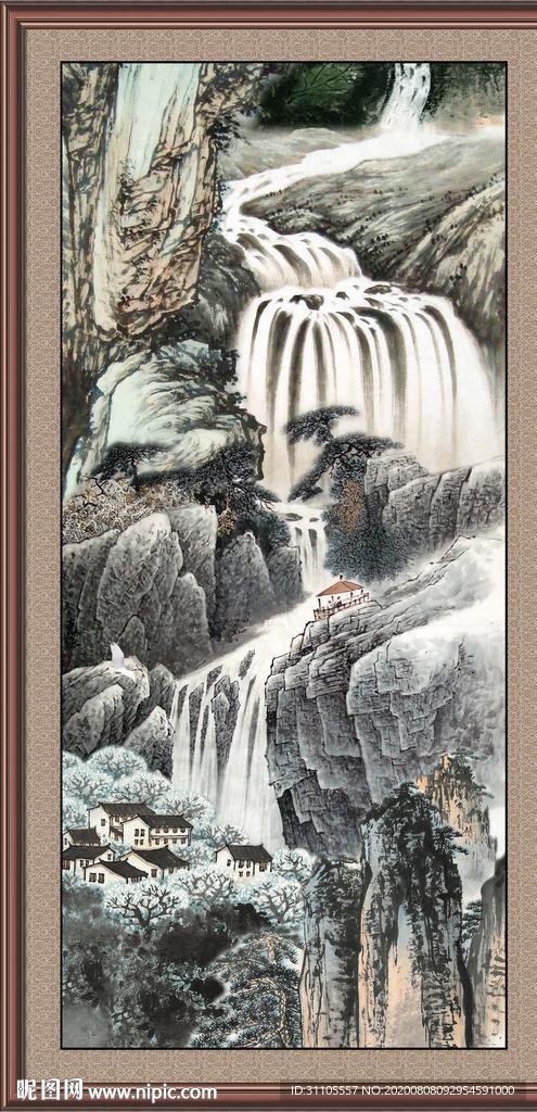 山水瀑布