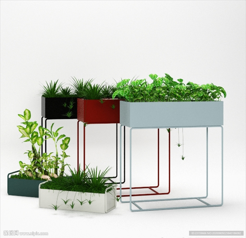 现代风格植物箱