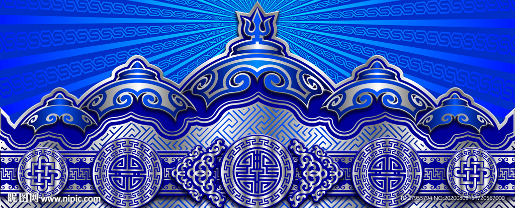 精美蒙古包PSD矢量加微信