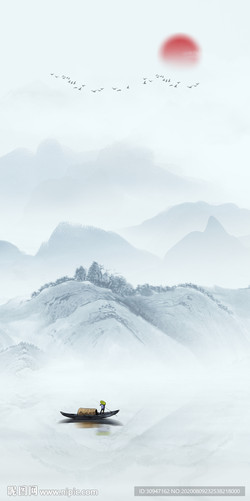 新高档玄关山水画 TIF分层