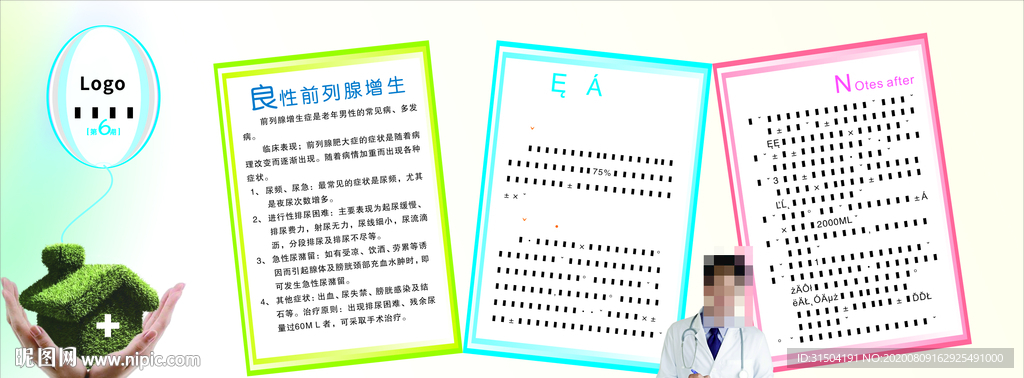 泌尿外科海报矢量展板