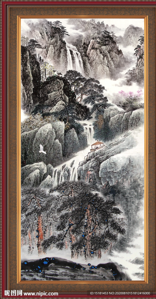 国画瀑布