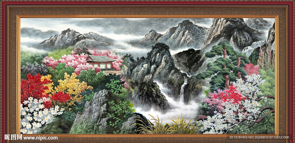 国画瀑布