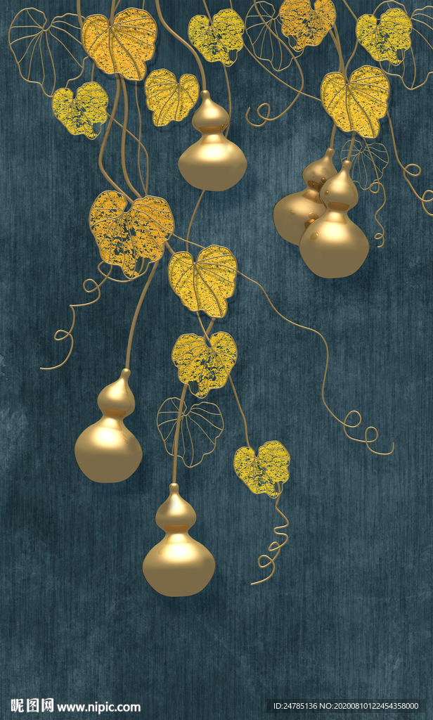 五福玄关装饰画