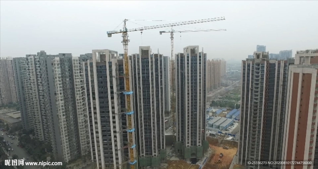 建筑工地 新楼盘航拍