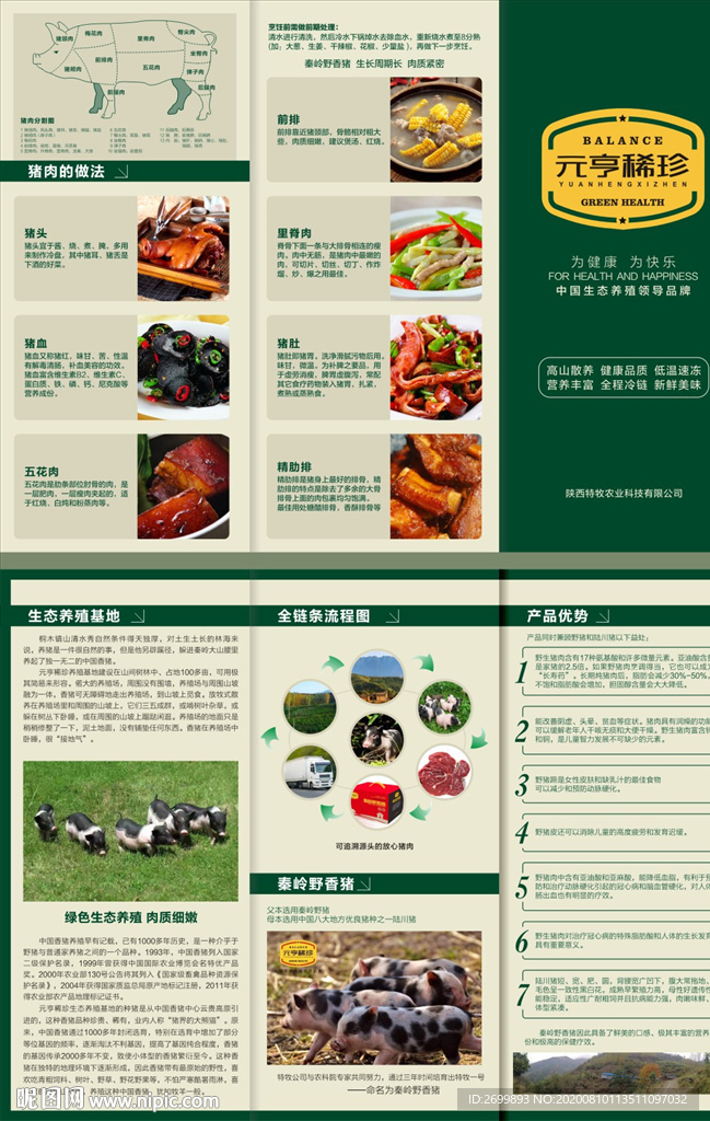 猪肉三折页
