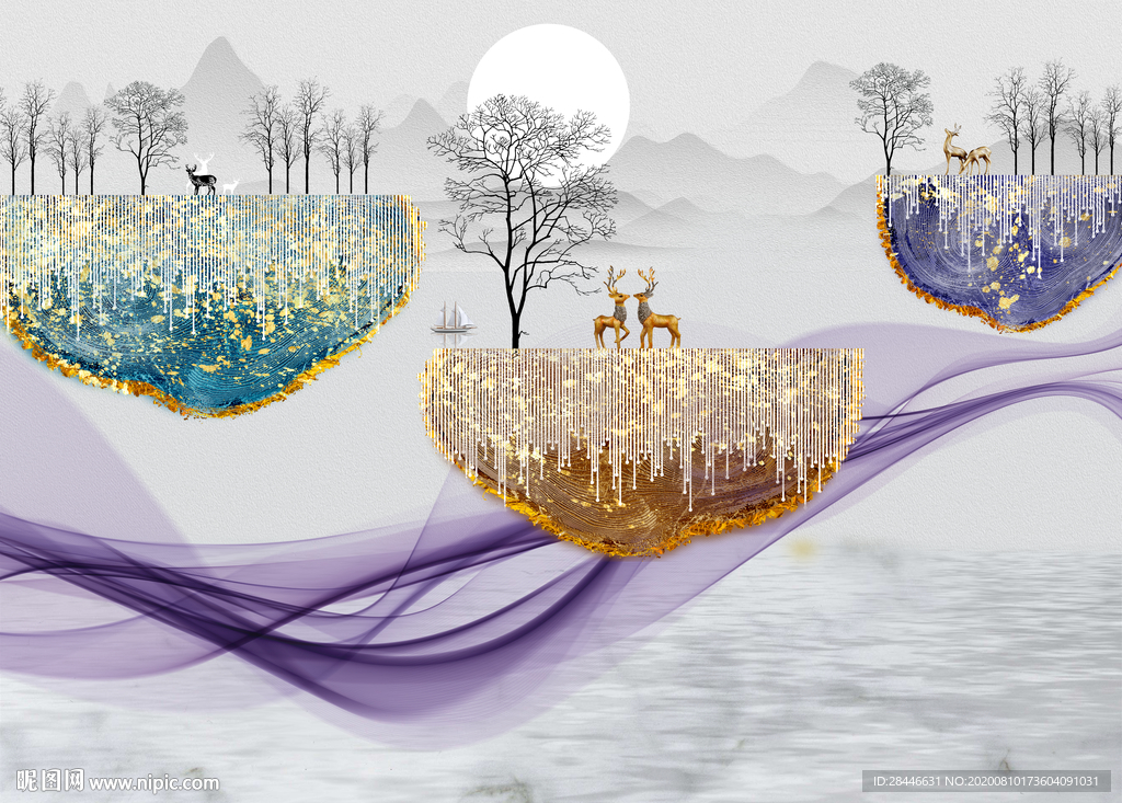 新中式背景墙装饰画