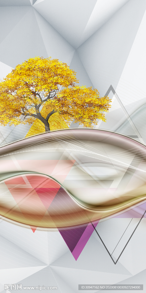 最新玄关新画山水 TIF分层