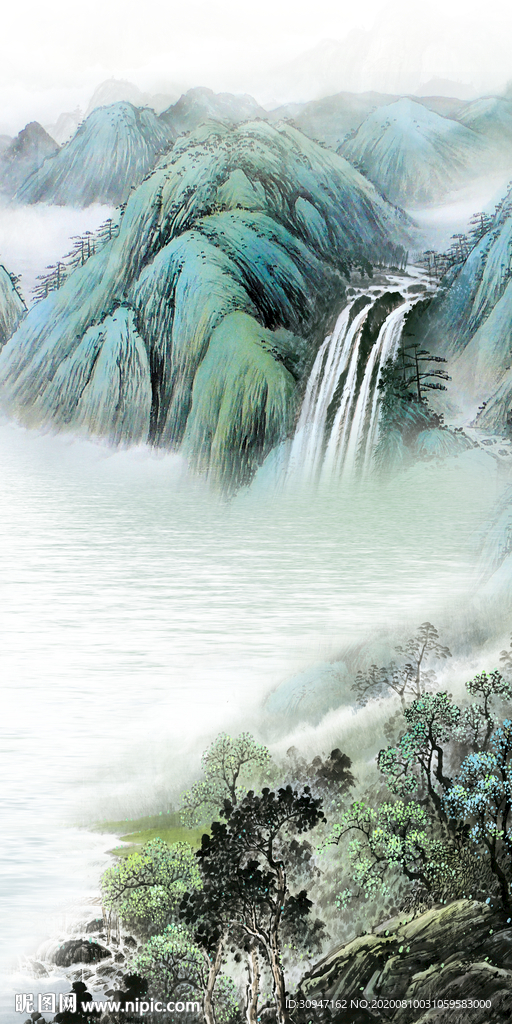 国画玄关新画山水 TIF分层