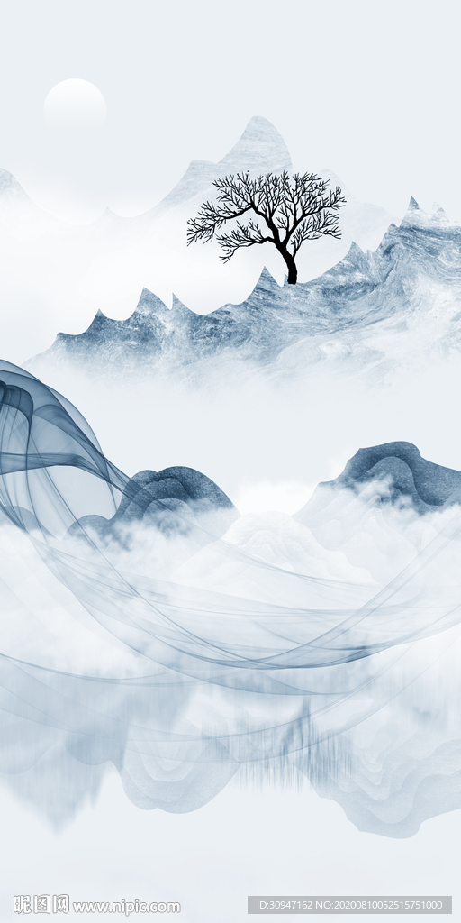 轻奢简约风山水画 TIF分层