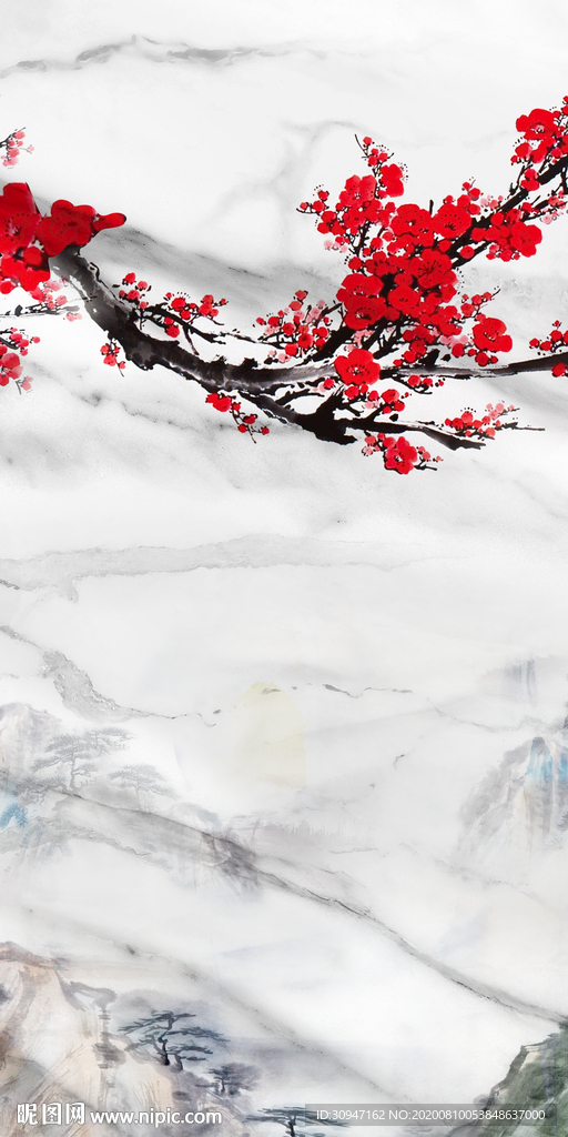 梅花玄关新画山水 TIF分层