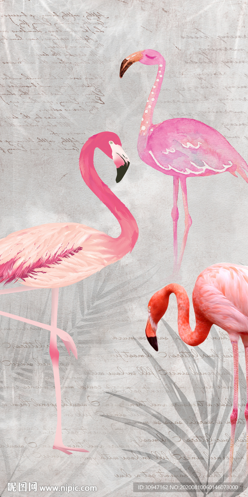 火烈鸟轻奢新山水画 TIF分层