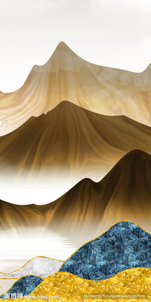 中国风新玄关山水画 TIF分层