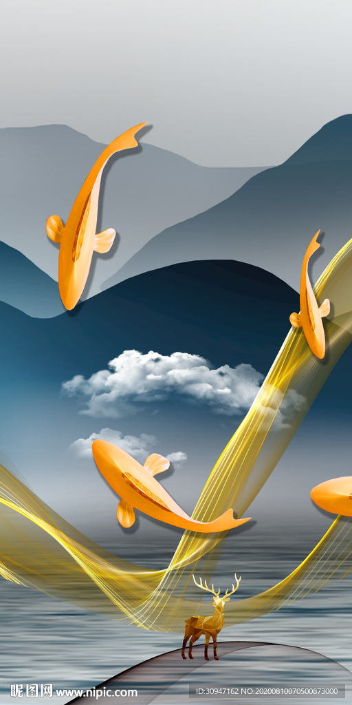 过道新高档山水画 TIF分层