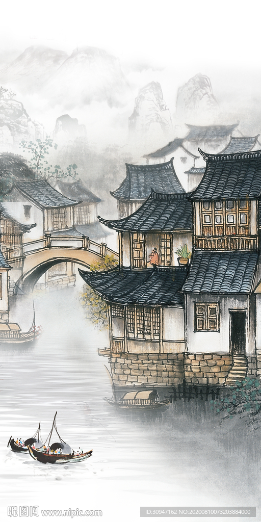 江南新高档山水画 TIF分层