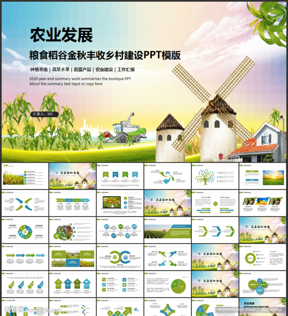 农业发展粮食稻谷金秋丰收PPT