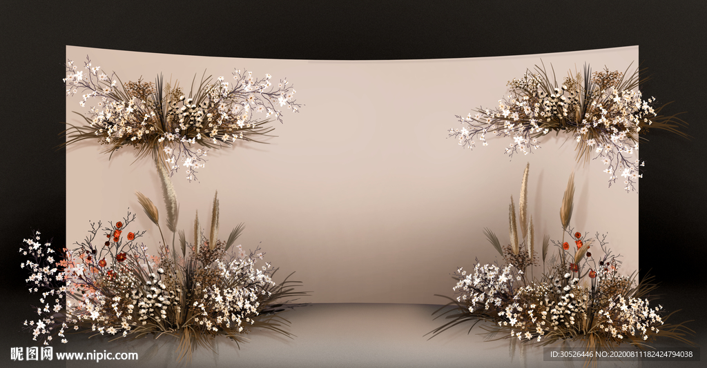 香槟色婚礼花艺