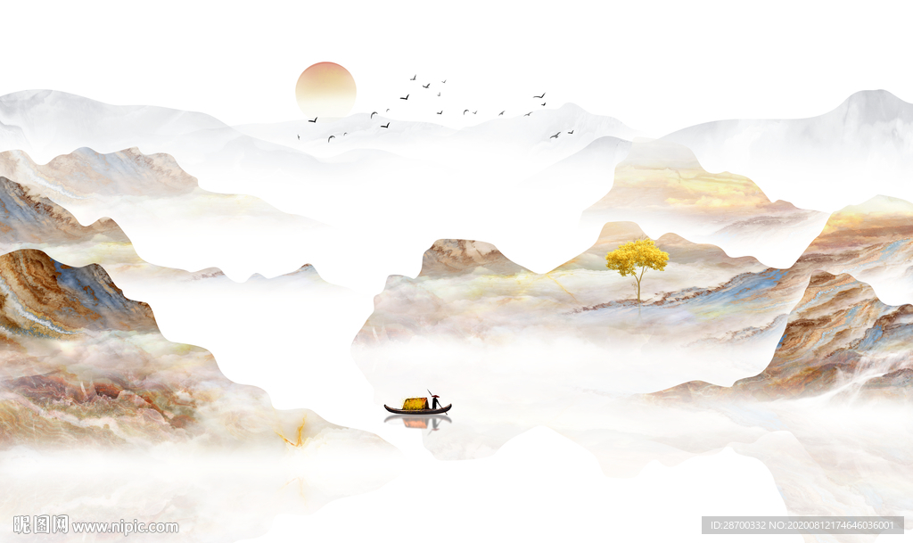 意境水墨山水画