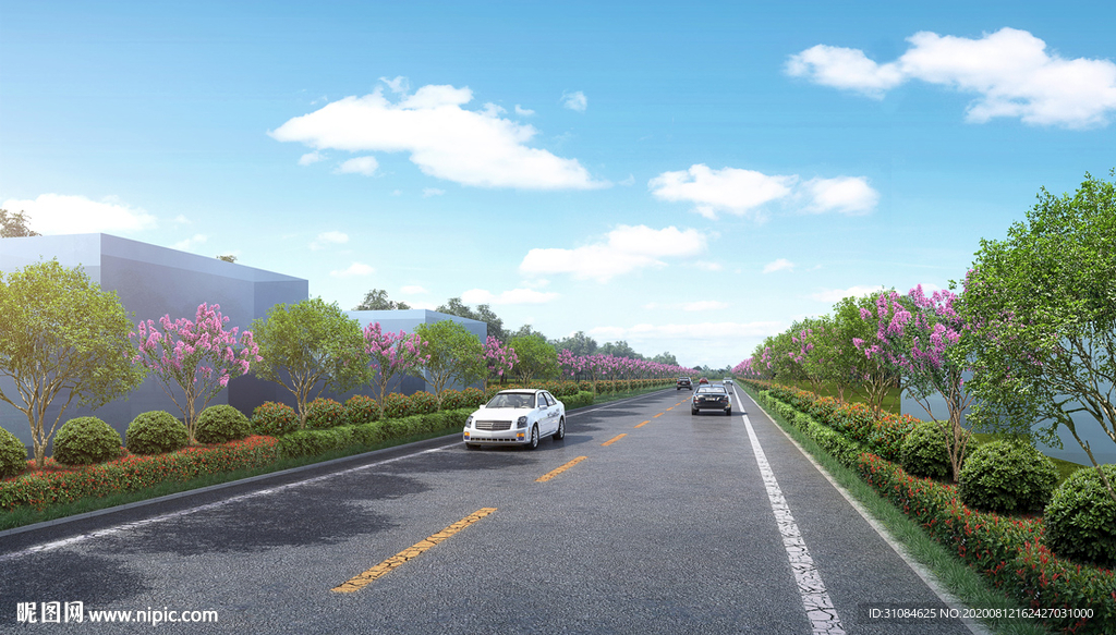 道路效果图公路效果图景观效果图