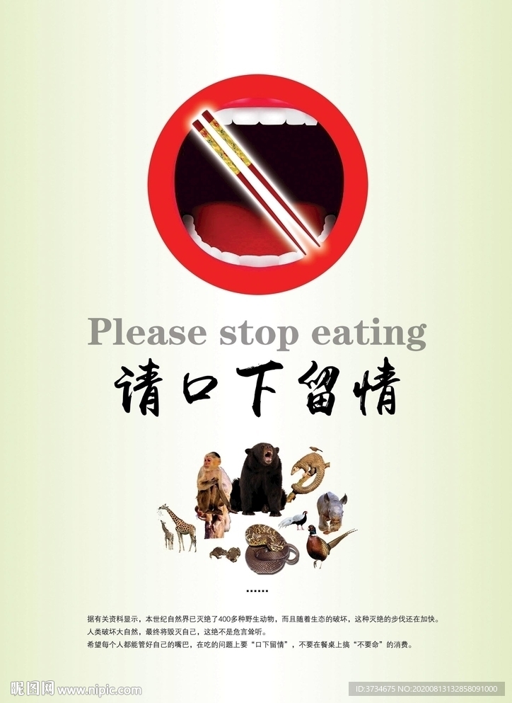 爱护野生动物海报