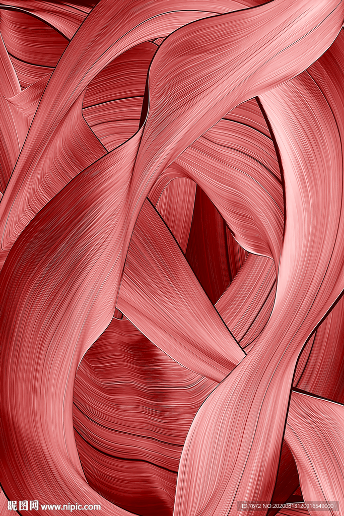 抽象红绸背景墙