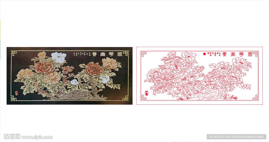 牡丹勾图 荣华富贵