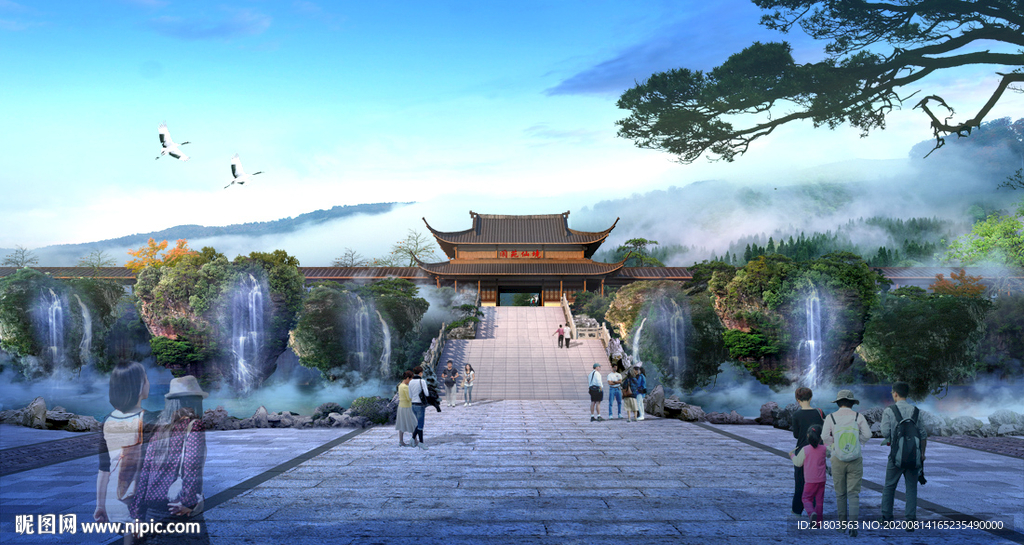 景观效果图古建效果图入口效果图