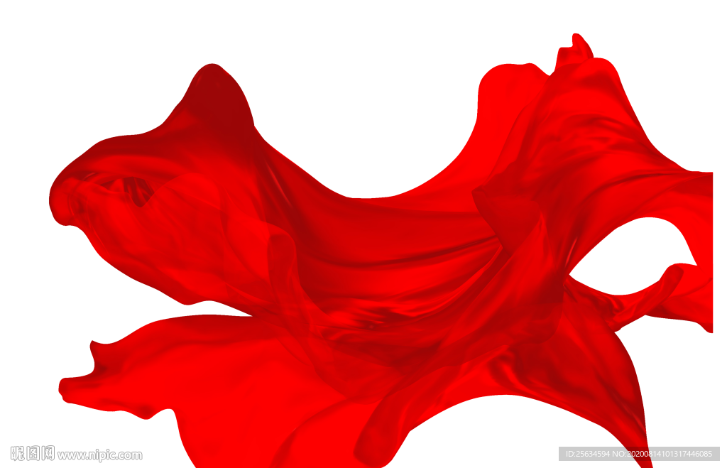 红色飘动丝绸