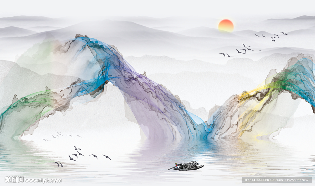 新中式水墨背景