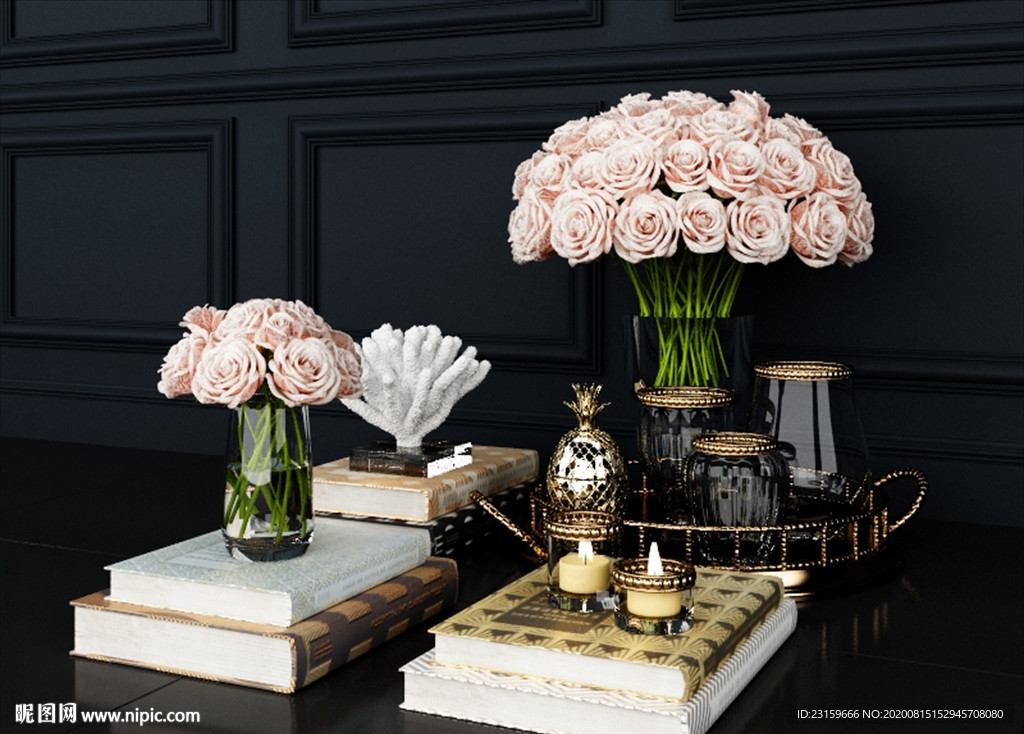 水晶花瓶玫瑰花