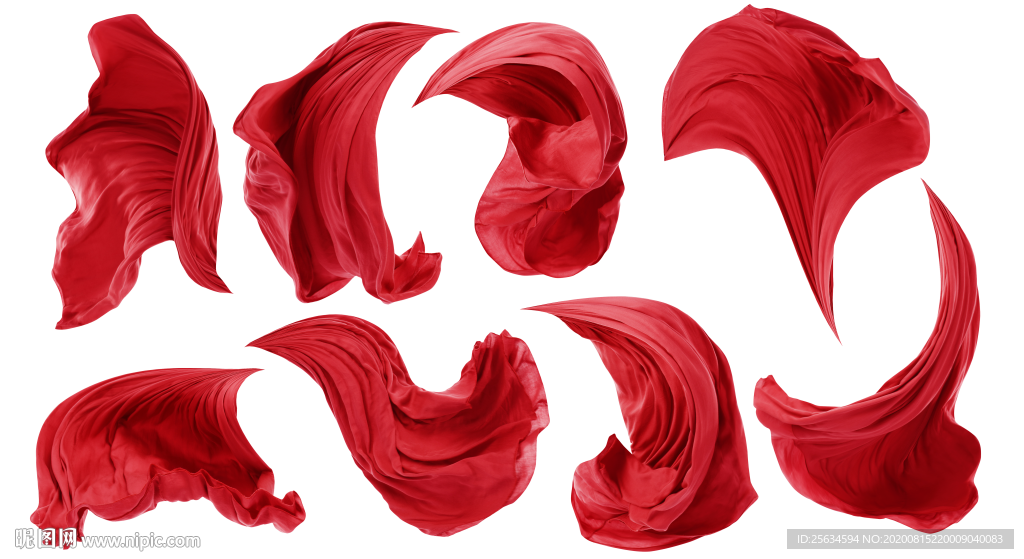 红色飞舞飘动布