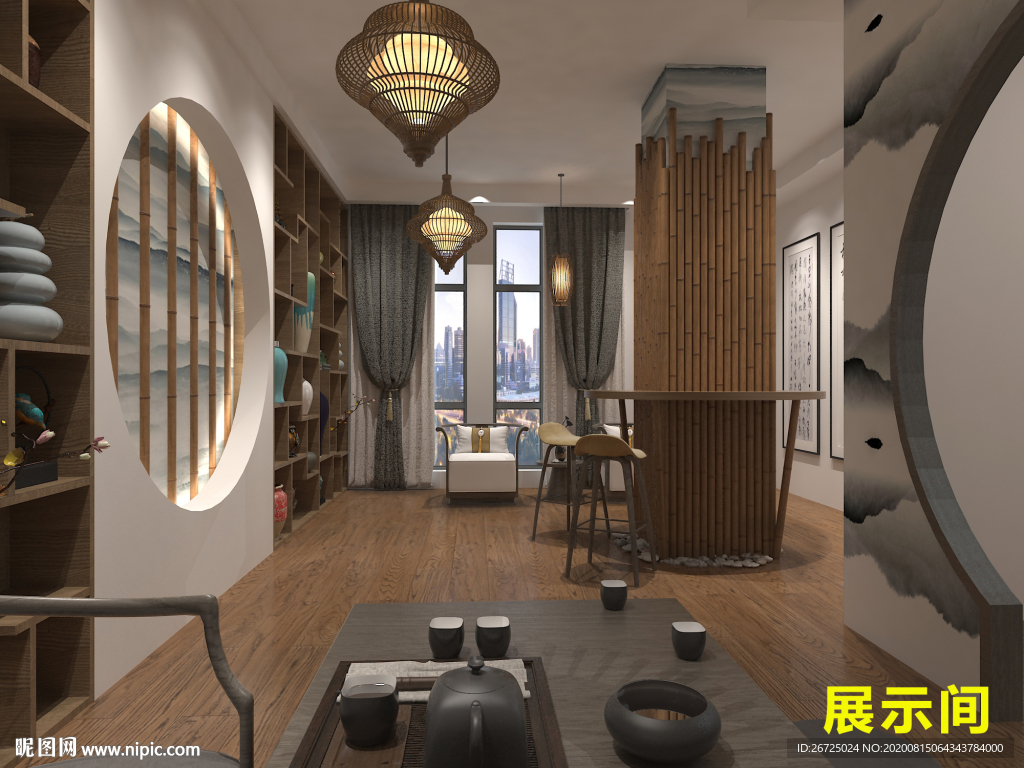 陶瓷瓷器展示间设计案例效果图
