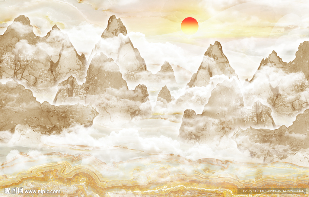 大理石纹山水背景