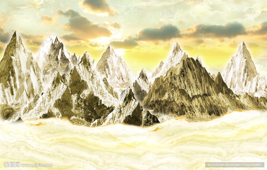 大理石纹山水背景