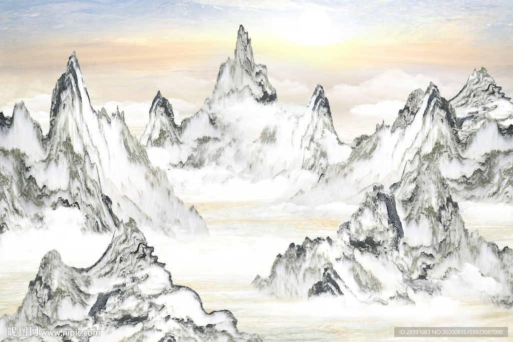 大理石纹山水背景