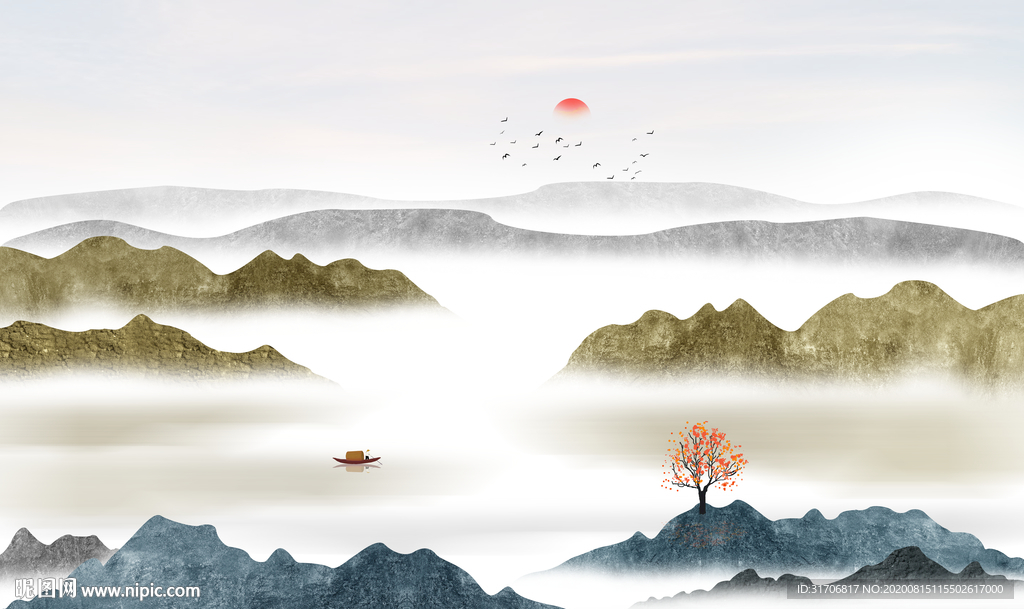 水墨山水画图片