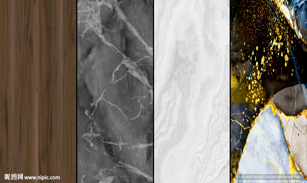 大气轻奢木纹石材组合背景墙