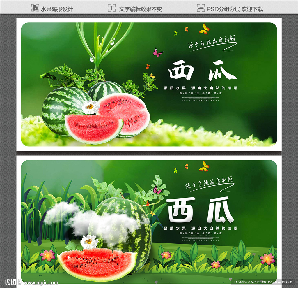 西瓜海报 西瓜背景