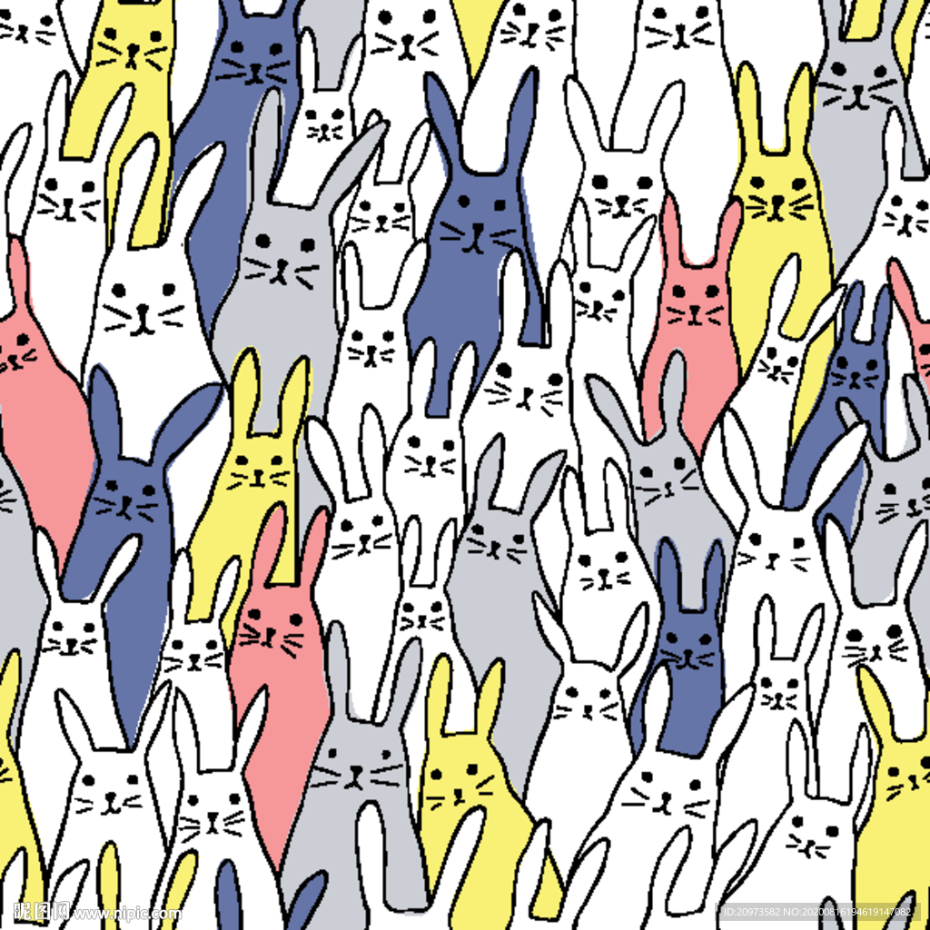 卡通猫咪数码印花