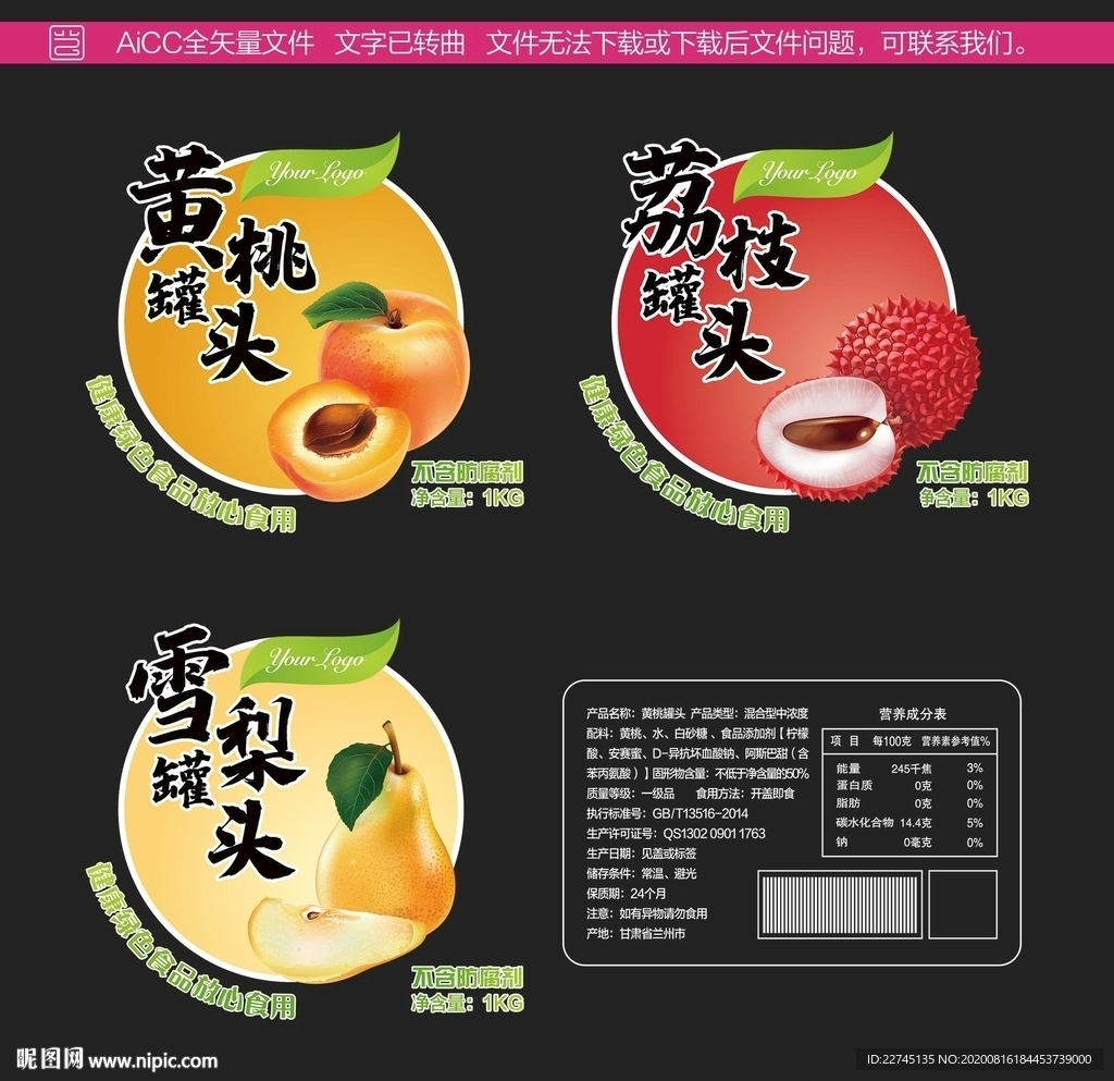 水果罐头系列
